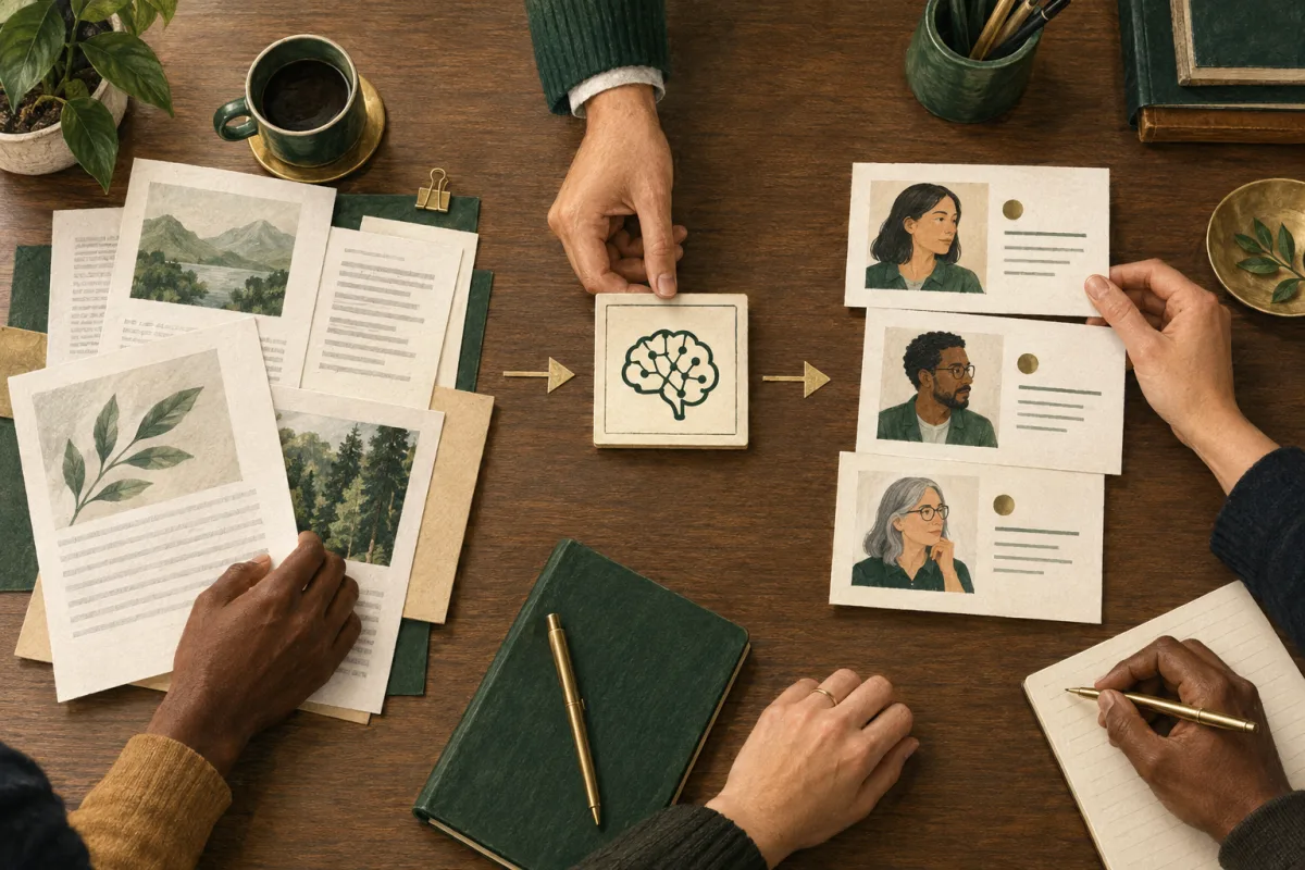 A team mapping an AI assistant into an existing service workflow