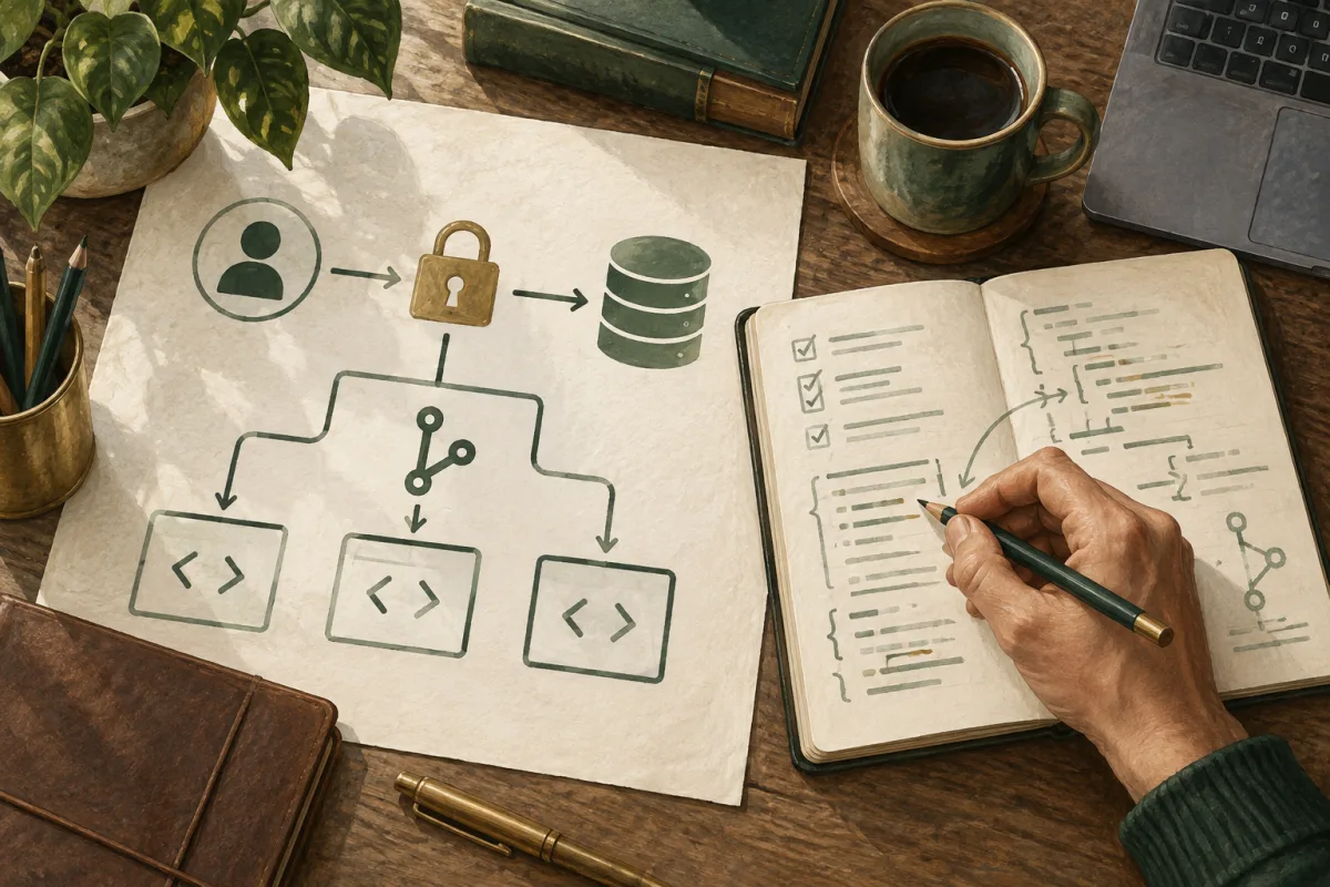 A reviewer tracing access decisions through a software workflow