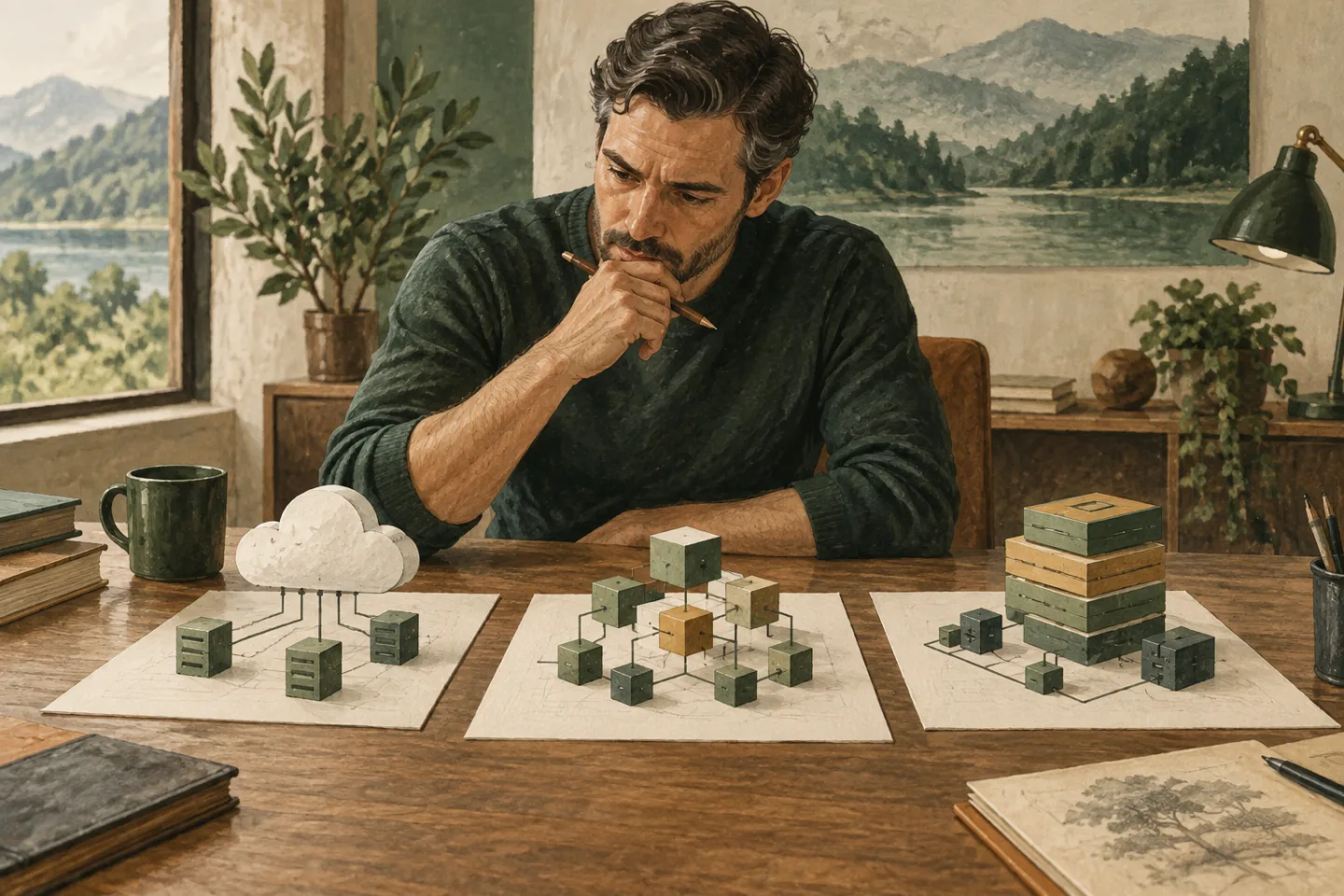 Technology advisor examining three alternative architecture models