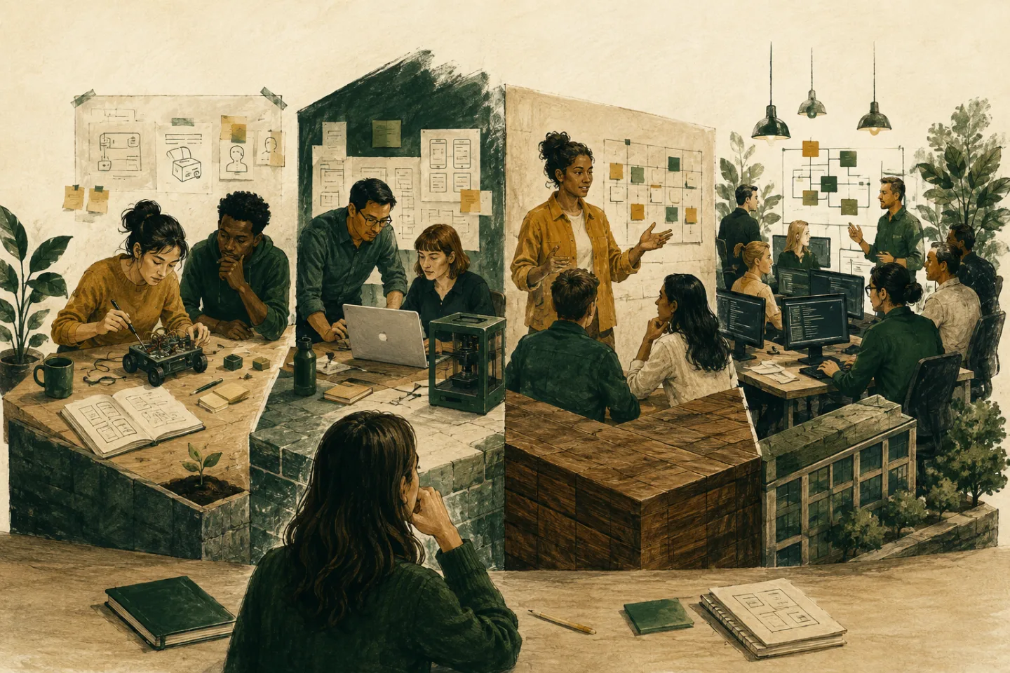Editorial cover for choosing startup technology leadership across validation, building, leading, and scaling