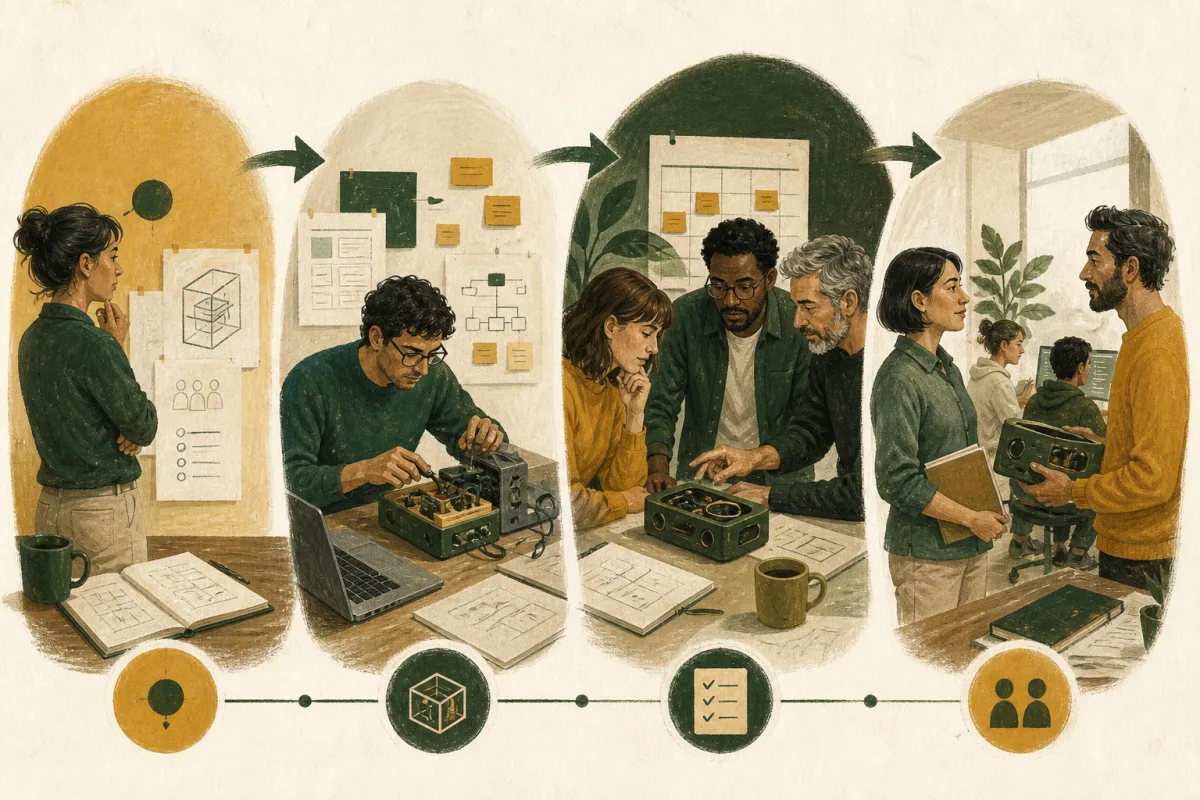 Startup CTO transition sequence from initial mandate to milestone, review, and handover