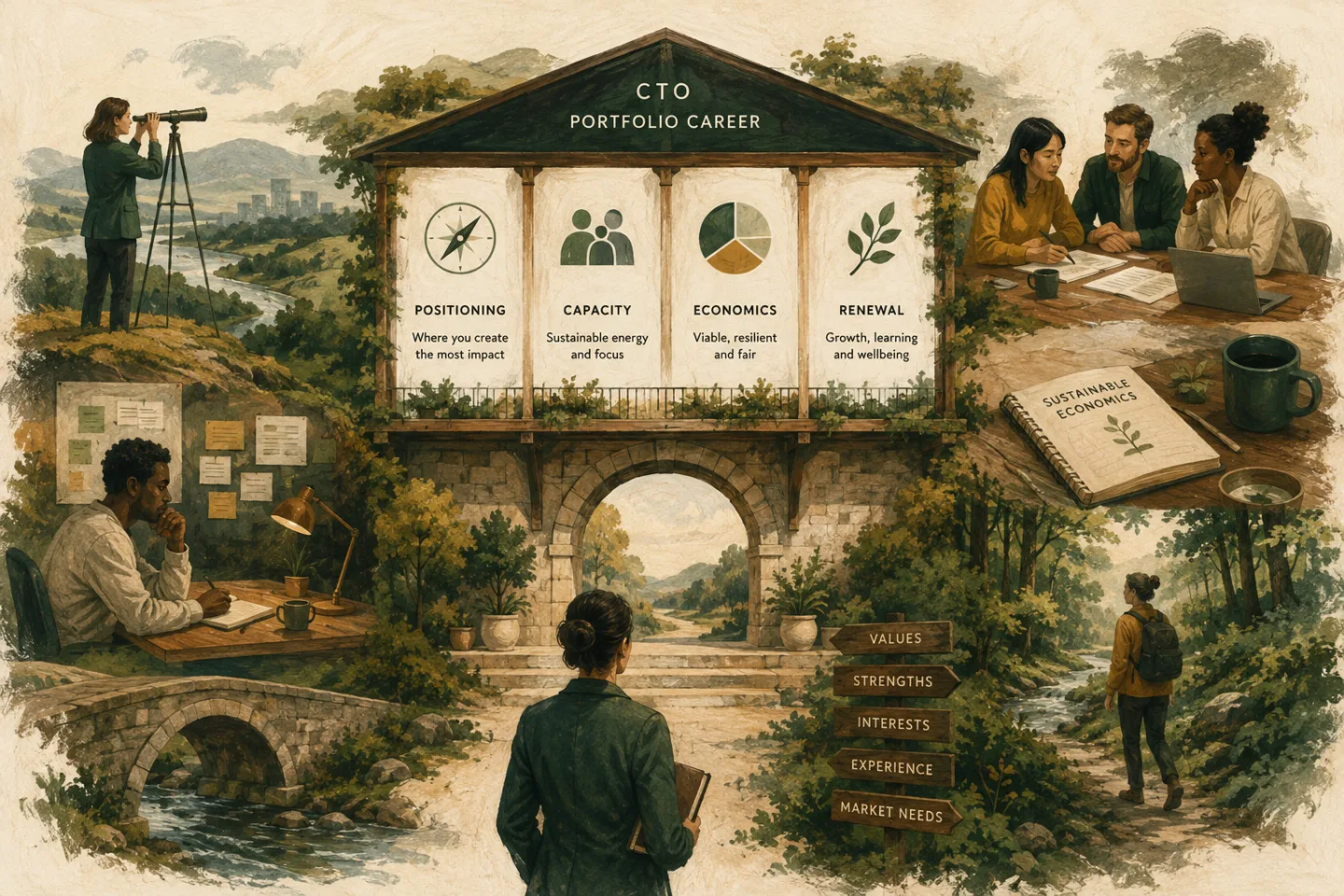 CTO portfolio-career framework for positioning, capacity, economics, and renewal
