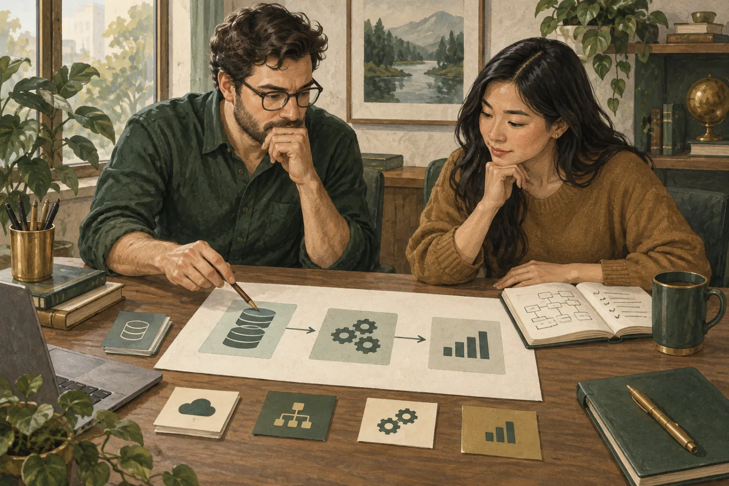 A data engineer tracing sources through a business data platform