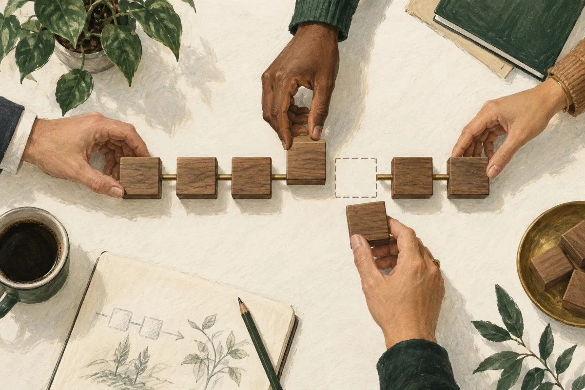 An engineering team tracing a change through delivery stages