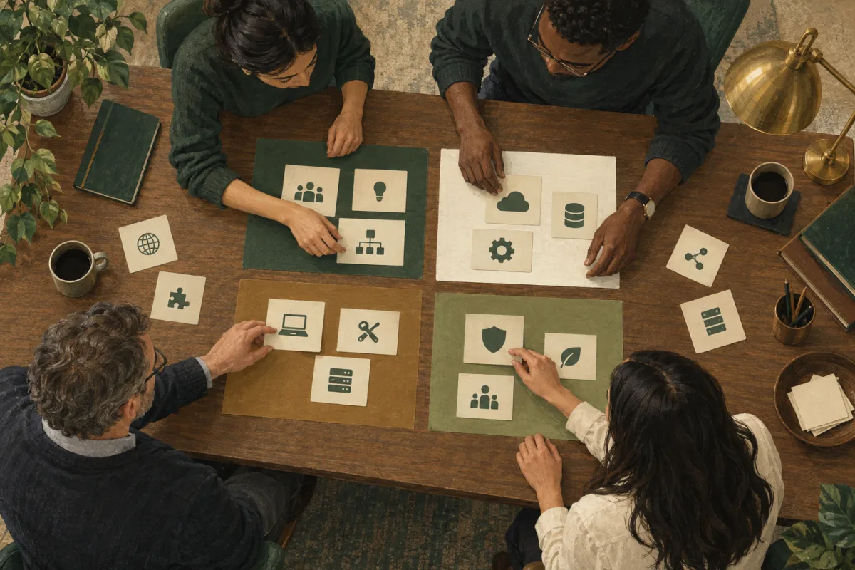 Colleagues mapping technology ownership across business functions