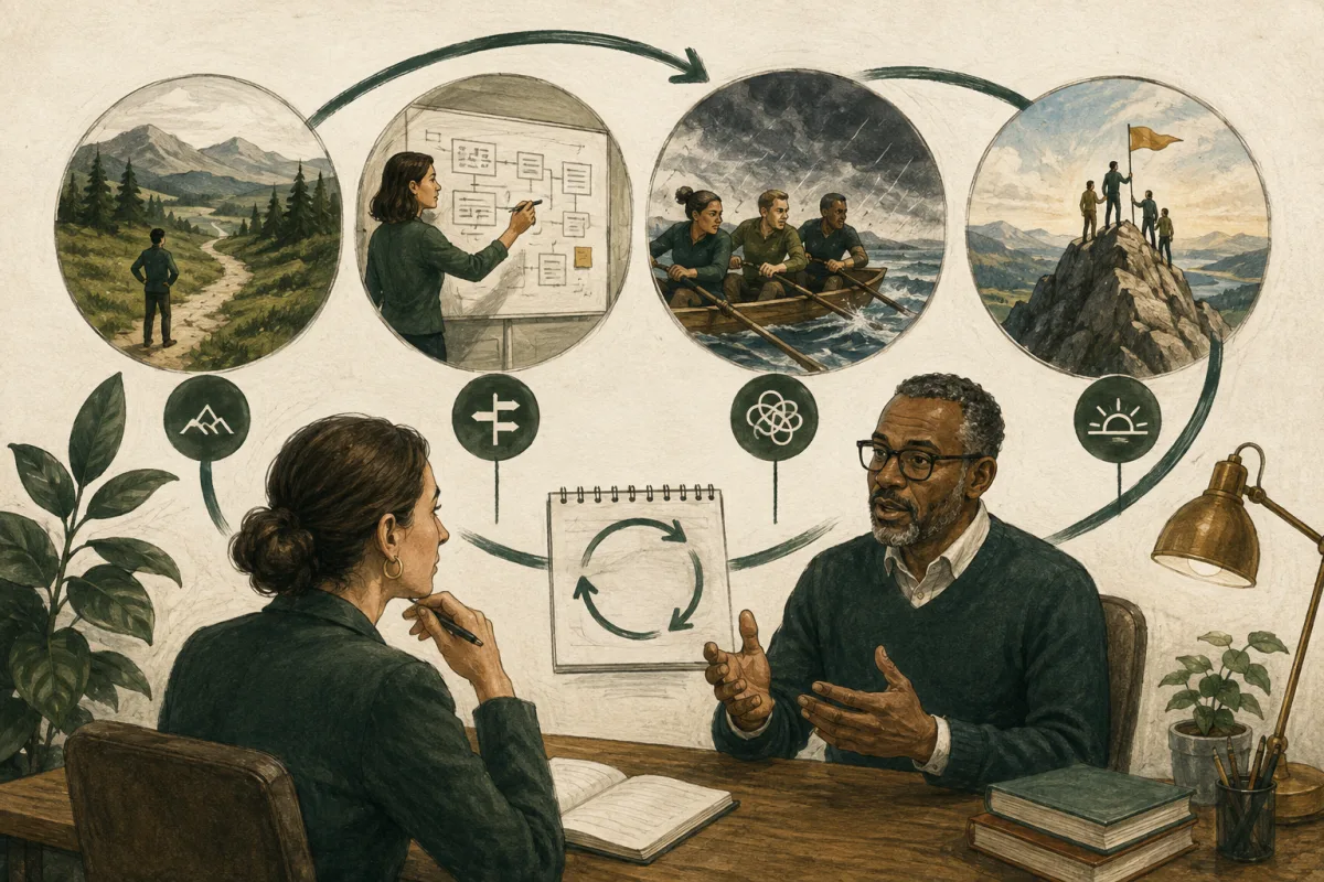 Reference conversation reconstructs starting conditions, decisions, friction, and results.