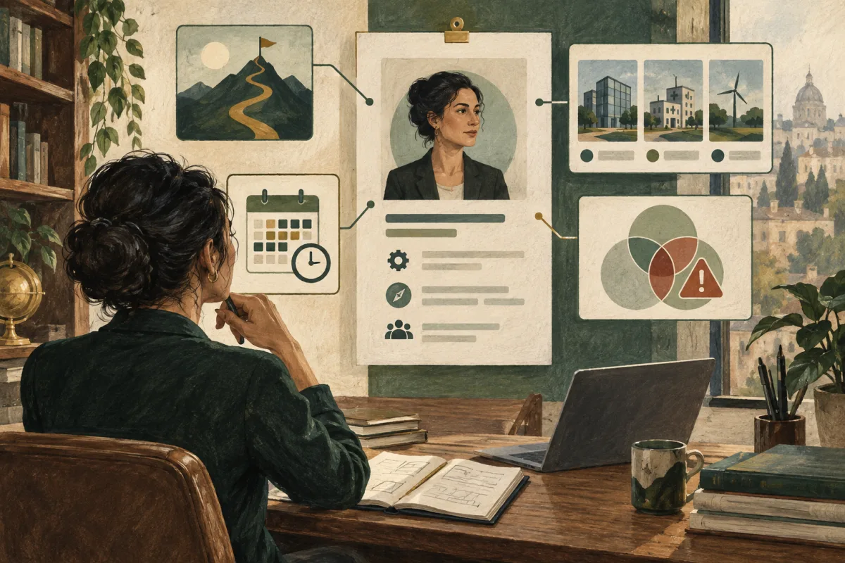 An executive profile connects mandate fit, industry experience, availability, and potential conflicts.