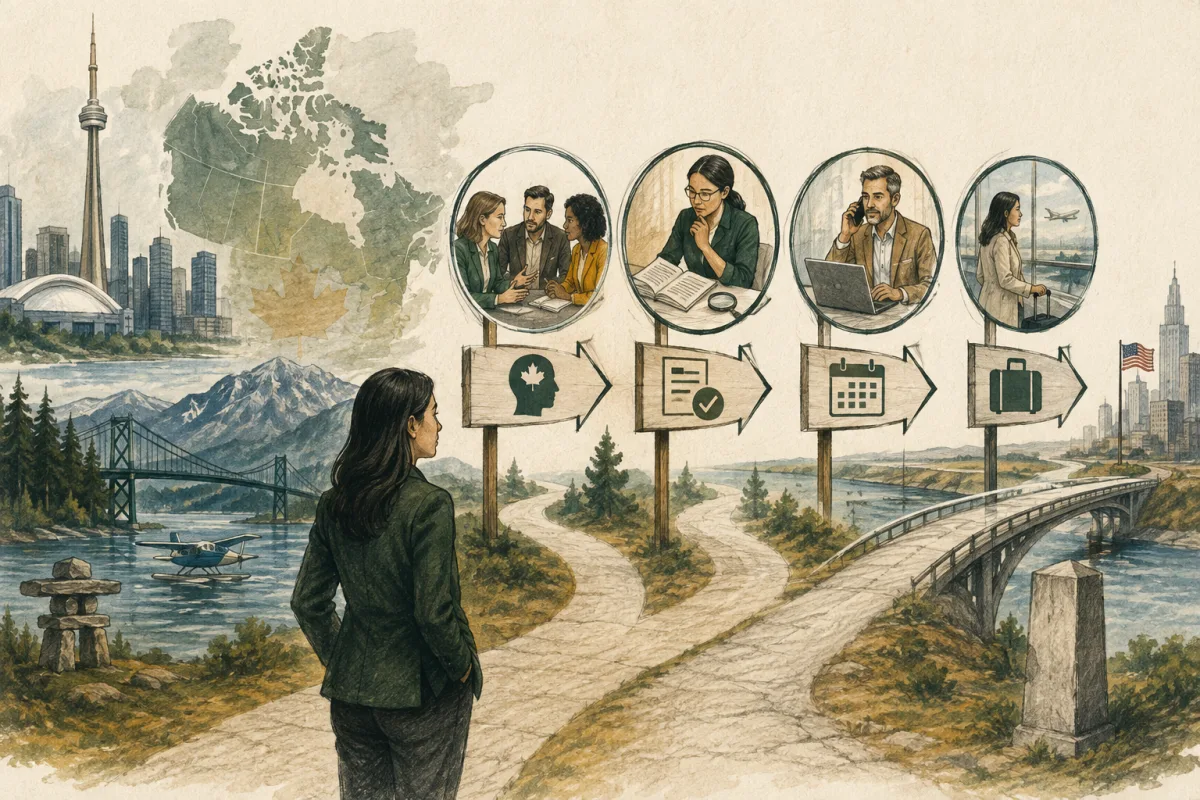 Canadian executive selection flow from local context to evidence, availability, and travel