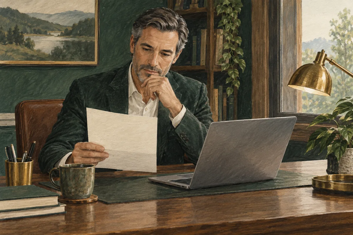 An executive verifying an employer's identity before sharing application documents