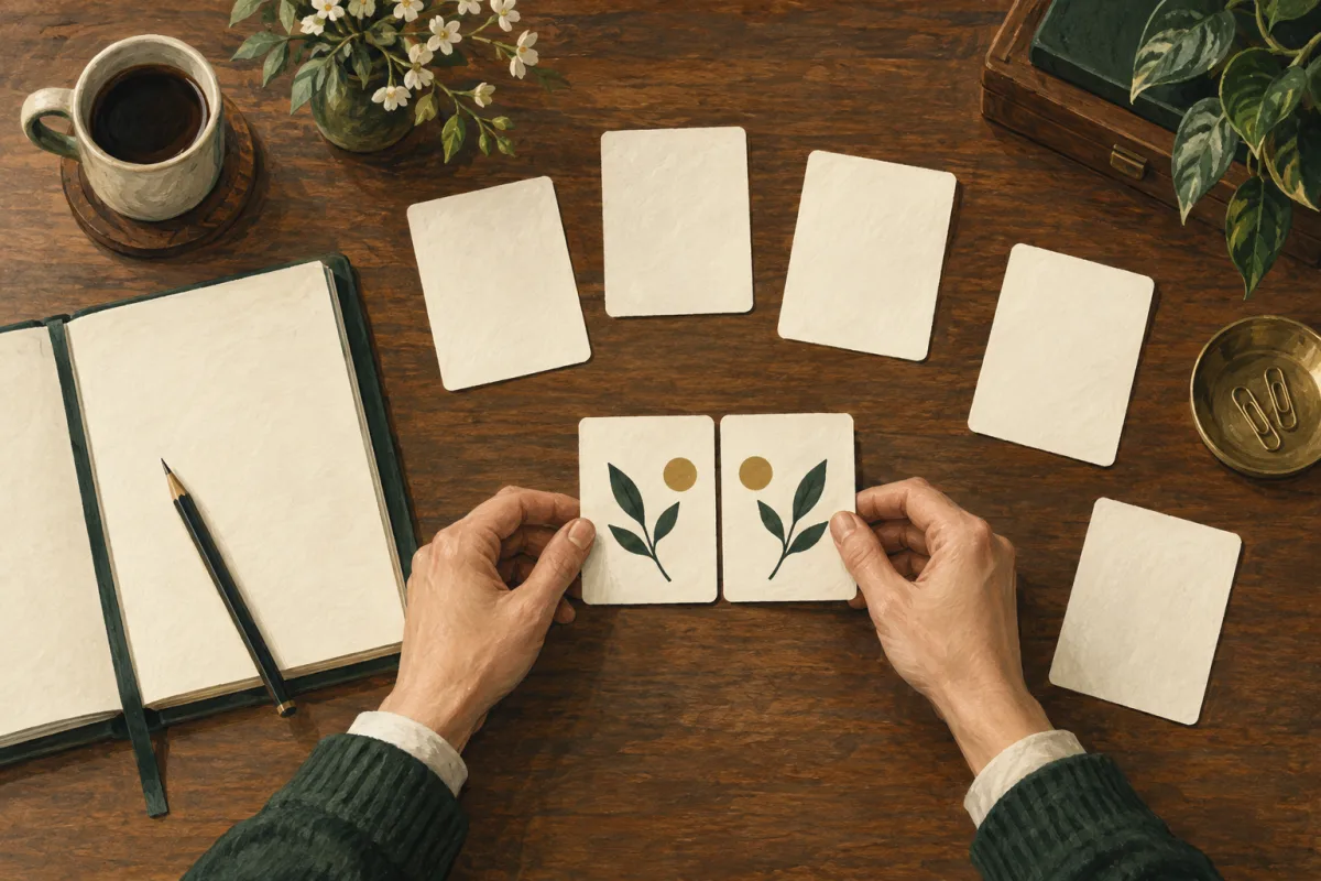 Several opportunity cards being checked against a source notebook
