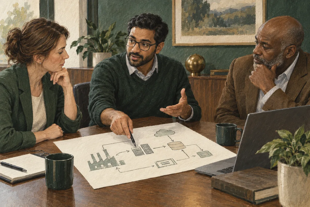 A buyer evaluating a manufacturing technology candidate