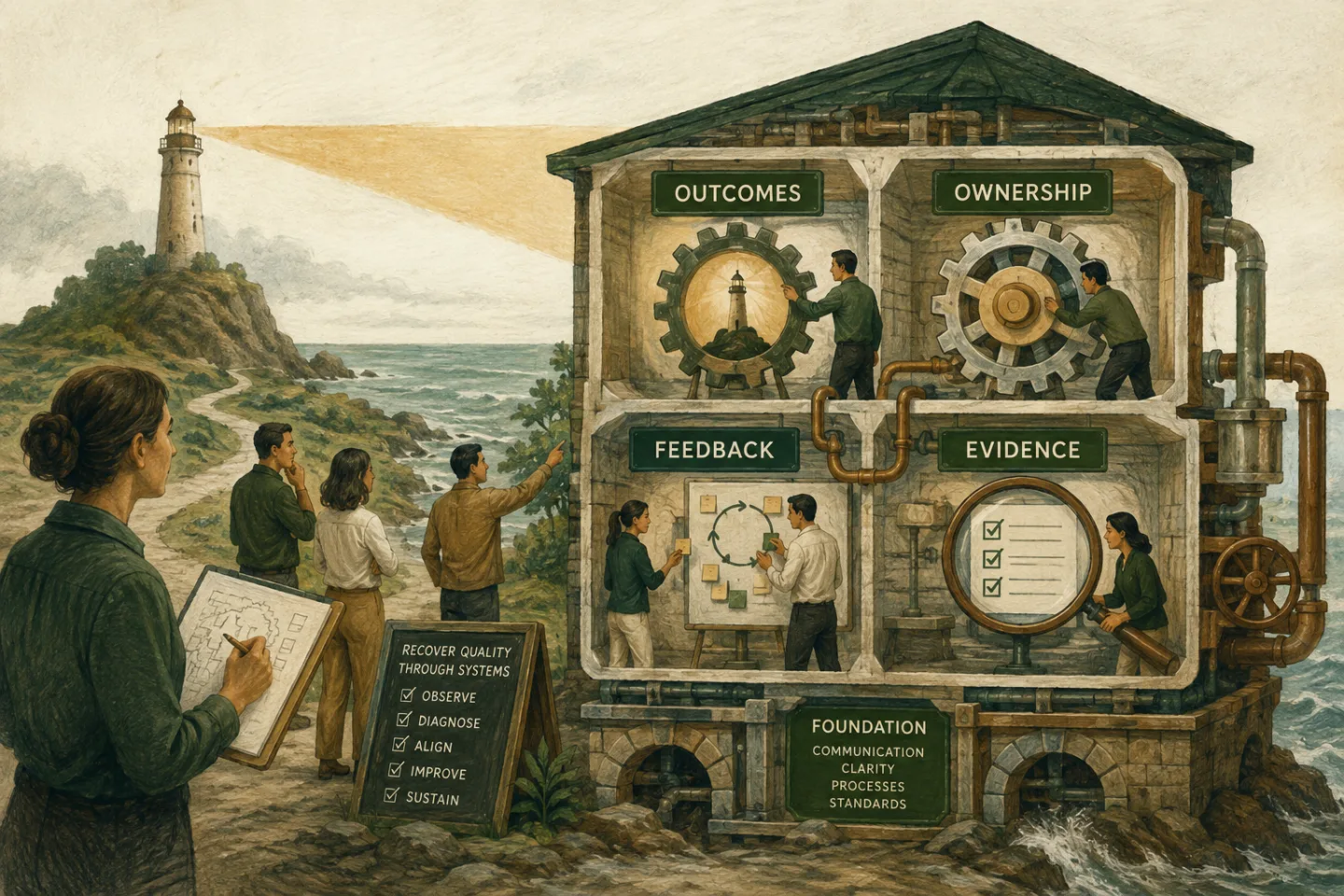 Offshore team quality recovery framework for outcomes, ownership, feedback, and measurable evidence