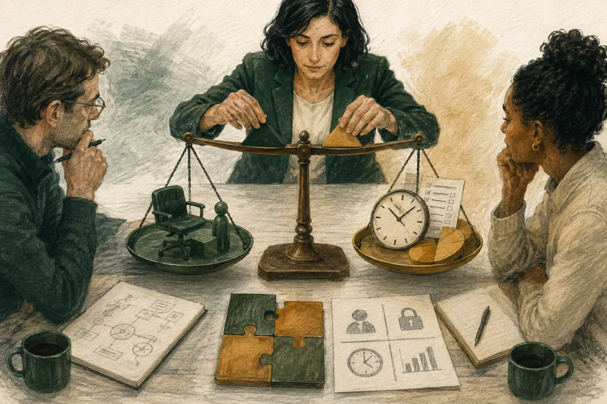 Hybrid advisory and fractional role risks involving title, rights, time, and measures