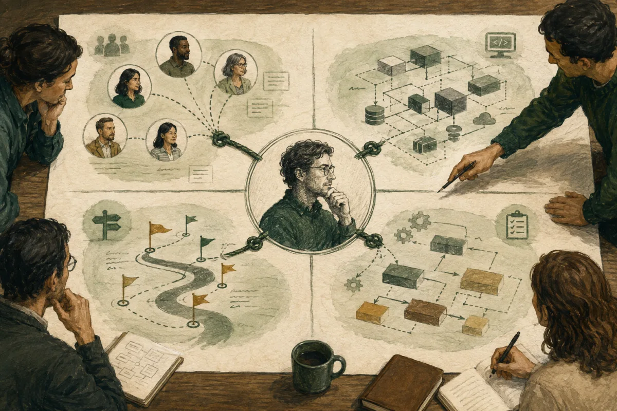 Founder-dependency map across customers, architecture, roadmap assumptions, and operations