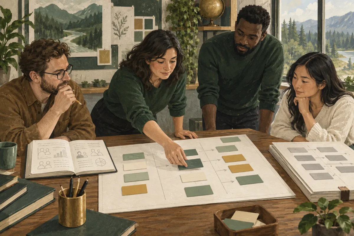 A team revising its roadmap after reviewing new evidence