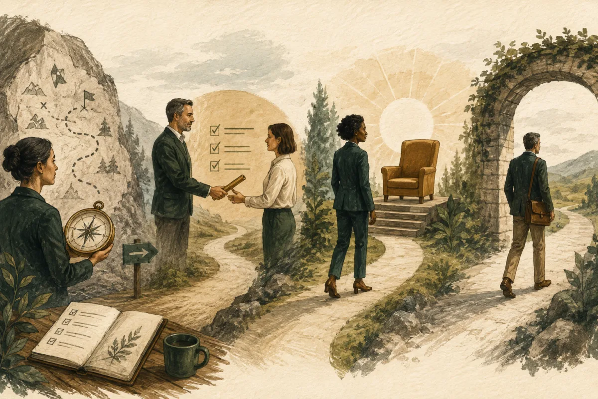 Executive transition connects internal capability, handover, the next leadership role, and exit.